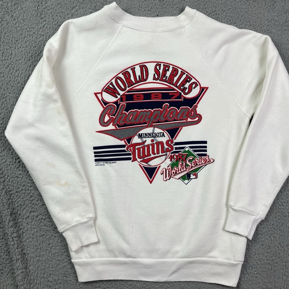 Vintage Minnesota Twins MLB Baseball Sweater 1987 World Series‎ Crewneck Sz L